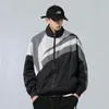 Erkek Ceketler Unisex Varsity Ceket Erkekler Sonbahar Patchwork Japon Stand Yakası Bombacı Ceket Sokak Sokak Gevşek fermuar Beuplemen's