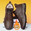 Winterschoenen voor mannen Leer Warm dikke zoolschoenen Veiligheidslijtage Resistente buitensporthoens Casual schoenen Zapatillas HOMBRE 220525