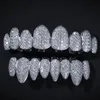 Iced Out 14k Gold Grills Crystal Teeth Tandstar Top Bottom Diamond Grillz Hip Hop Bling Cubic Zircon Rapper Body Jewelry