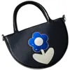 fashion shoulder semicircle Axillary bag Flower pattern women Joining together handbag Hand-held or slung