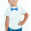 Летняя футболка с короткими рукавами для мальчиков, черный галстук-бабочка, модная детская одежда, повседневная качественная рубашка с круглым вырезом, Tops2521073