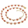 Classic Design Stainless Steel Chain Round Multicolor Evil Eye Necklace Bracelet Fashion Women Jewelry