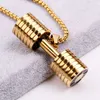 Male Sports Pendant Necklace Stylish Dumbbell Necklace Fashion Titanium steel Jewelry gift