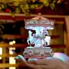 Dekoratif figürinler nesneler döner romantik lüks atlıkarınca oyuncaklar dekor Sevgililer Günü Reçine Düğün Hediyeleri Saatlik Mekanizması Çocuk