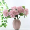 Dekoracyjne kwiaty wieńce 49 cm 3D Uczucie hortensji nawilżająca symulacja kwiat pojedynczy bukiet ślubny sztuczne kwiaty