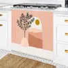 Curtain & Drapes Nordic Flower Painting Curtains Storage Adhesive Cover Bookcase Household Cabinet Dustproof Short For KitchenCurtain