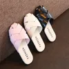 Children Baotou Sandals Fashion Home Shoes Leather Woven Flat Slippers Girl Summer Soft Slipper Beach Kids Baby Slides