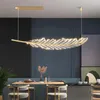 L￡mparas colgantes C￡maras de ara￱a en forma de hoja Mesa de comedor n￳rdica Coffee Shop Island Hanging Light Room Led