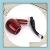 Smoking Pipes Accessories Household Sundries Home Garden Classic Tobacco Pipe Fine And Durable Sandalwood Dark Wooden S Dhvmd