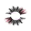 VMAE 5D Färgglada ombre 25mm Mink Eyelashes Siberian Minks Päls fransar Sexig anpassad privat etikett Lång fluffig ögonfransblandning Färg Mjuk naturlig 3D Mink Eyelash -förlängning