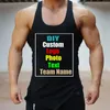 Aangepaste foto Men S Deep Dig Bodybuilding Vest vaste kleur leeg zomerbodem onderhemd 220621