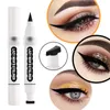 Double Head Stamp Black Eyeliner Long-lasting Waterproof Sweatproof Not Blooming Marker Triangle Stamps 2 in 1 Eye Liner Make Up Comestics YS0039