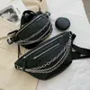 Nouveau collier Fanny Pack femmes en cuir noir sac de hanche de luxe poitrine costumes mode dame à l'épaule bandoulière femme ceinture s J220705