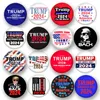 Trump 2024 Badge Brooches Tins Party Favor Fournitures électorales Gardez l'Amérique super 1,73 pouce 0430