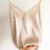 Sexy Lace Camisole Women Silk V neck Tops Summer Sleeveless Casual Tank Female Slim Soft Satin Basic Plus Size 220610