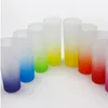 US Warehouse 3 unz Gradient Rainbow Shot Klielki Kolorowe wina Tubllery Frosted Sublimation Glass Cups