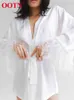 OOTN Plumes Épissé Robe En Satin Ceinture Robe Sexy Soirée Robes Soyeuses Femmes À Manches Longues D'été Doux Confortable Maison Robe Noire T220804