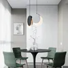 Pendant Lamps Post-modern Art Restaurant Lamp Nordic Simple Dining Table Bedside Bed Three Round Bar Cosmos Lights LuminairePendant
