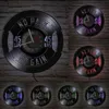 Horloges murales Fitness Gym Signe Plaque de poids 45lbs LP Record Clock Salle d'entraînement Haltérophilie Décor Artwork Cadeau