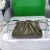 7A top qualité Designer Cloud Pouch sac fourre-tout en cuir véritable embrayage bandoulière vert olive avec bandoulière luxe maquillage femmes sac à main 23cm portefeuille sac à main