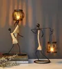 Oggetti decorativi figurine decorazione della casa decorazione del metallo candela del metallo carattere astratto decorazione della scultura del decor del regalo fatto a mano 2022