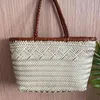 Sac panier à légumes tissé français, sac à main en cuir véritable fait à la main pour dame 220623