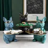 Resin Cool Bulldog Statue Coin Bank Figurine Decorazione della casa Modern Art Storage Table Living Room Decor Accessori 220329