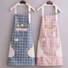 New Japanese Style Waterproof and Oil-proof Apron Women's Home Kitchen Work Clothes Men's Sleeveless Waist Summer Models Y220426