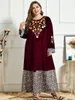 Plus Size Dresses Embroidery Original Design Velvet Dress Women Patchwork Indie Folk Arabic Muslim Ankle-LengthPlus