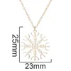 Naszyjniki wiszące łańcuch naszyjnik dla kobiet stal nierdzewna Moda Snowflake Rose Gold Prezenty biżuteria