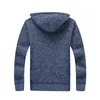 Giacche da uomo Giacca invernale da uomo Cappotto di pelliccia con cappuccio in velluto spesso Maglione lavorato a maglia maschile Cardigan all'aperto Streetwear Taglia 3XLUomo