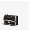 الأكياس المسائية أسود أزياء الماس التطريز سلسلة صليب الكتف اليدين حقيبة الأزياء لؤلؤة حافة مصمم المرأة