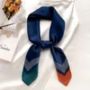 Luxury Brand Square Silk Scarf Women Plain Striped Line Shawls And Wraps Fashion Bag Scarfs Hair Tie Bandanas 70 70cm