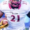 Aangepaste NCAA Elon College voetbaljersey Davis Cheek Joey Baughman Jaylan Thomas Cole Taylor Tre'von Jones Greg Liggs Jr.Brelynd Cyphers