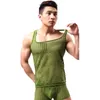 Mannen Tank Tops Sexy Mannen Zomer Holle Mesh Mouwloze Gay Sheer Vest Casual See Through Clothing291O