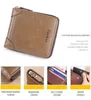 wallets Men Leather Wallet Zipper Small Card Holder Carteira Masculina Couro Monnaie Money Bag 2022 220627