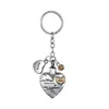 Heart Key Ring with Love and Birthstone Pendant KeyChain Cremation Urn for Ashes Jewelry Gift to Men Women - Forever In My Heart