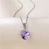 Collane con ciondolo Film di moda TITANIC Collana con cuore dell'oceano Mare con catena di cristallo viola unica per regalo di gioielli per feste da donna