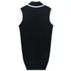 510 2022 Zomer Kint Pullover Mouwess V Neck Brand Same Style Sweater Black Plaid Luxury Dameskleding Mingmei