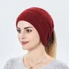 Gorro Feio/crânio Caps outono Chapéu de inverno Mulheres esticadas de malha de crochê chapéus de lenço de lenço para Lady Davi22 quente