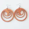 Boucles d'oreilles à breloques géométriques en bois pour femmes, boucles d'oreilles tendance en bois naturel, bijoux africains faits à la main, vente en gros