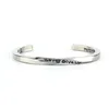 Bracelet Never Give Up Mobius Bracelet Simple Vintage Lovers Letted Acier Inoxydable Avec Manchette Ouverte 1287 Raym22