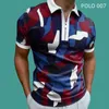 Men's Clothing Europe and The United States Spring and Summer POLO Shirt Zip-up Color Men's T-shirt Oversized Shirt Tops 220702