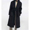 Casual Loose Pocket Vintage Trench for Men Winter Warm Long Sleeve Overcoat Fashion Solid Mens Belt Long Jacket Topps Streetwear L220725
