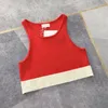 Womens Tanks Knits Summer Stripe designer Crop Top Slim Tops O-neck Sleeveless Workout Vest Ladies Good Quality Tank 3 Colors