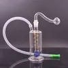 Mini Hookah Glass Oil Bong Pipe com grossa Pyrex Clear Recycler Catcher Catcher Dab Bongs para fumar com tubo de queimador de óleo de vidro masculino e mangueira