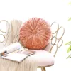 Coussin/oreiller décoratif Ins coussin de siège de forme ronde nordique couleur unie à la main citrouille douce pour canapé maison décorative velours chaise dos C