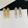Kreative Reißverschluss-Charme-Ohrringe, Designer-Reißverschluss-Doppelbuchstaben-Ohrstecker, geprägte Stempel-Anhänger-Ohrstecker mit Geschenkbox