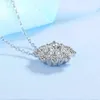 Sunflower Moissanite Necklace for Women 05CT VVS Brilliant Diamond Halo Pendent Necklaces 925 Sterling Silver Wedding Jewelry