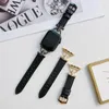 Luxury Woman Leather Watch Band Straps D-shaped steel stitched leather For Apple Watch/iWatch Series 7 6 5 4 3 2 1 38/40/41mm 42/44/45mm